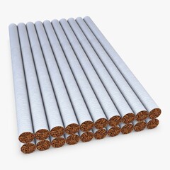 Opened pack of super slim cigarettes displayed neatly