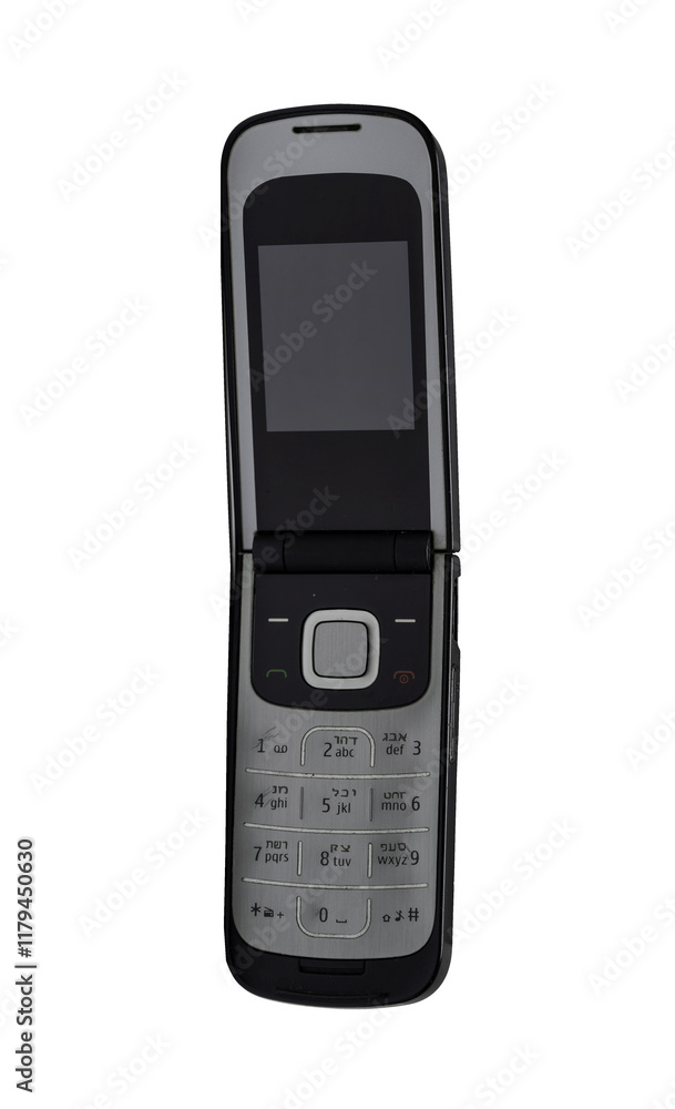 Wall mural retro mobile phone with a classic button design on a transparent background. the high resolution and
