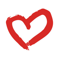 Simple hand drawn heart drawing illustration Scribble heart doodle Love clipart