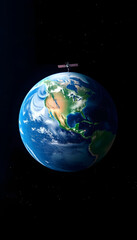 Earth covered with satellite network, 8k, with white tones
