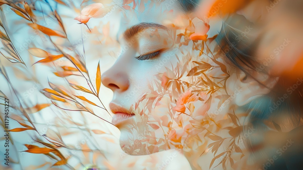 Poster whimsical abstract patterns with soft focus in delicate nature imagery