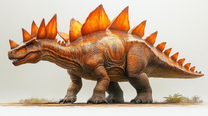 Fototapeta premium Majestic Stegosaurus Dinosaur Illustration. Generative AI