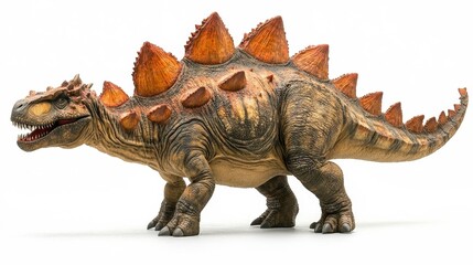 Fototapeta premium Stegosaurus Dinosaur Isolated on White Background. Generative AI