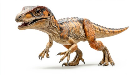 Obraz premium Velociraptor Dinosaur on White Background. Generative AI