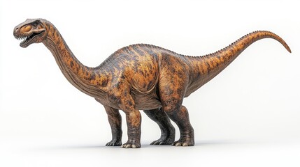 Fototapeta premium Realistic Brachiosaurus 3D Render on White Background. Generative AI