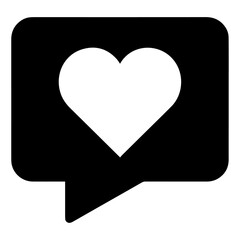 Speech bubble with heart love icon sign vector design.