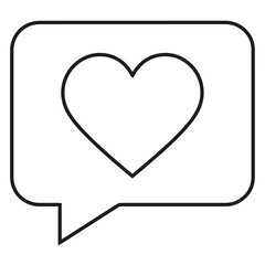 Heart text message outline icon vector design.
