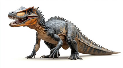 Fototapeta premium Spinosaurus Dinosaur Isolated on White Background. Generative AI