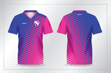 abstract blue and pink sport jersey for football and soccer shirt template	
