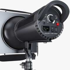 Detailed rendering of a professional studio spotlight setup