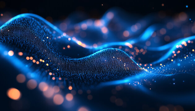 abstract binary code backdrop in blue
