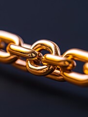 Obraz premium Close-up of a shiny gold chain link.