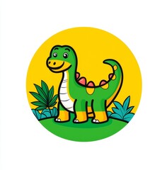 Obraz premium Dino - Clean and Flat Logo - Modern Illustration