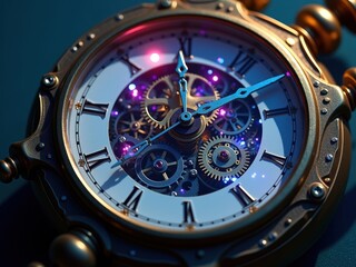 Intricate steampunk watch with exposed gears showcasing craftsmanship and artistry at close range during daylight