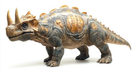 Sauropelta Armored Herbivore Dinosaur on White Background. Generative AI