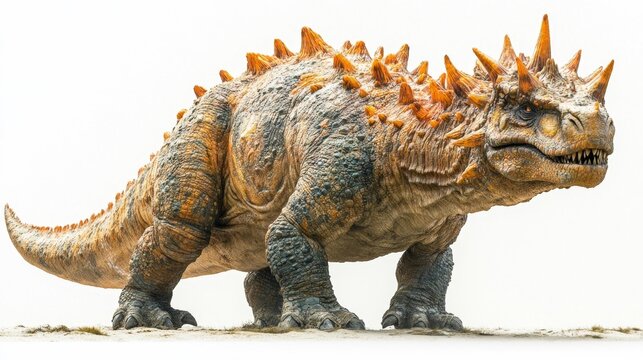 Scelidosaurus Dinosaur on White Background. Generative AI