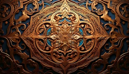 Golden Islamic pattern craft part 16