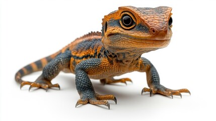 Fototapeta premium Detailed View of a Hypsilophodon on White Background. Generative AI