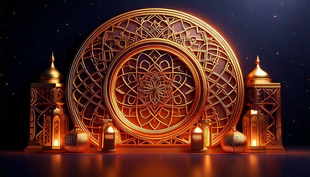 Golden Islamic pattern craft part 12
