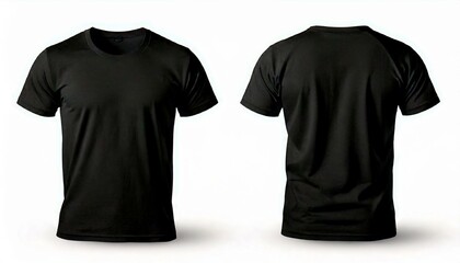 black t shirts mockup, blank shirts template on white background with clipping path. 