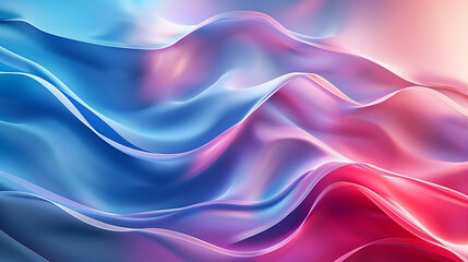 Fototapeta premium Abstract Colorful Waves Illustration in Blue and Red Gradient featuring Smooth Flowing Shapes
