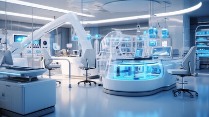 Modern medical lab with advanced diagnostic tools