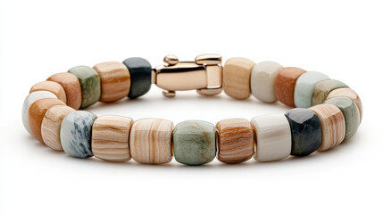 Elegant gemstone bracelet with colorful beads and secure clasp