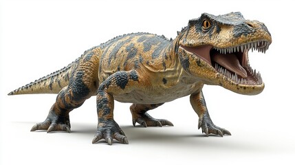 Obraz premium Baryonyx dinosaur isolated on a white background. Generative AI