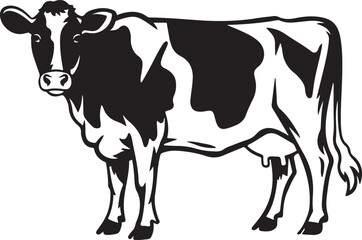 silhouette Vector drawing of cow isolated on white background, vector design vector illustration