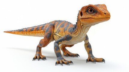 Obraz premium Hypsilophodon Dinosaur on a White Background. Generative AI