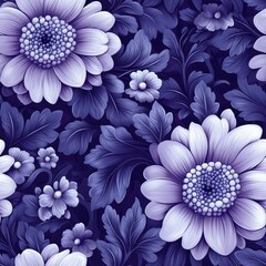 Obraz premium Seamless beautiful purple flowers pattern