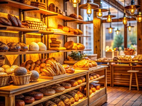 Delicious Spanish Bakery Goods with Bokeh Background - Stock Photo