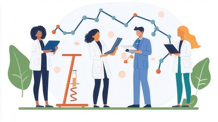 Research team mapping out phases of a clinical trial with precision and clarity, ensuring ethical progress, strategy, planning, decisionmaking