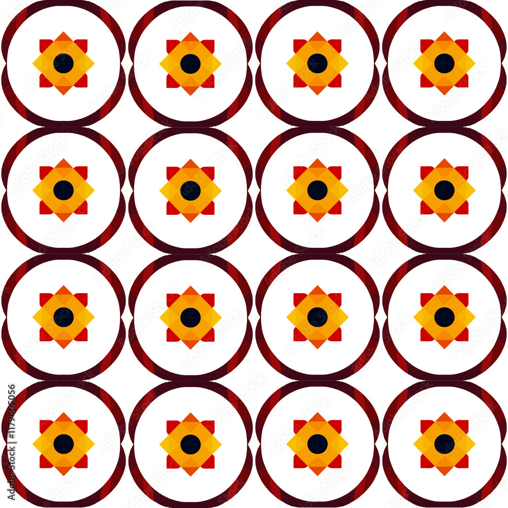 Poster seamless vector patterns with elements and shapes design for fabric and textile decoration