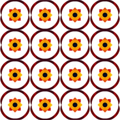 Fototapeta premium Seamless vector patterns with elements and shapes design for fabric and textile decoration