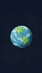 Obraz premium Planet earth in solar system starry sky in space, Earth isolated on transparent background, hand-drawn digital illustration, with white tones