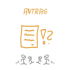 Antrag Beantragen Grafik Skizze Text Abbildung