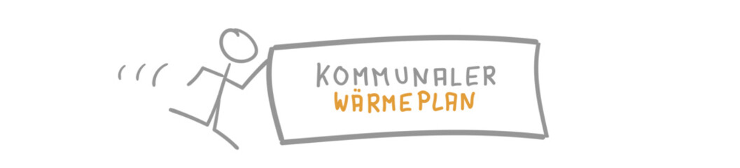 Kommunaler Wärmeplan Band Banner Sketch Zeichnung Skizze Stift