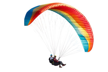 Cherished Memories: Friends Paragliding Together in the Great Outdoors Isolated on Transparent Background