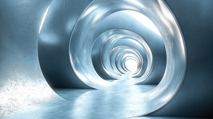 Obraz premium Abstract Metal Tunnel: A Journey Through Modern Architectural Design