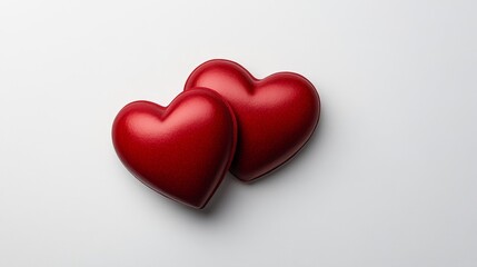 Fototapeta premium Pair of Red Heart-Shaped Objects. Generative AI