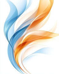 Abstract Orange and Blue Swirling Wave Background Design Modern Fluid Art