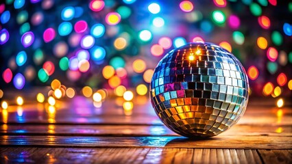 Obraz premium Disco Ball Bokeh Lights Party Nightclub Festive Celebration