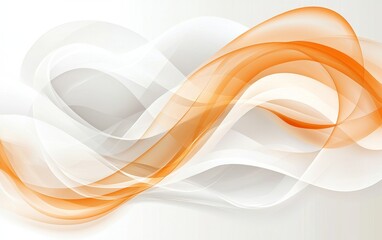 Fototapeta premium Abstract Orange and White Wave Design Fluid Flowing Swirls Background