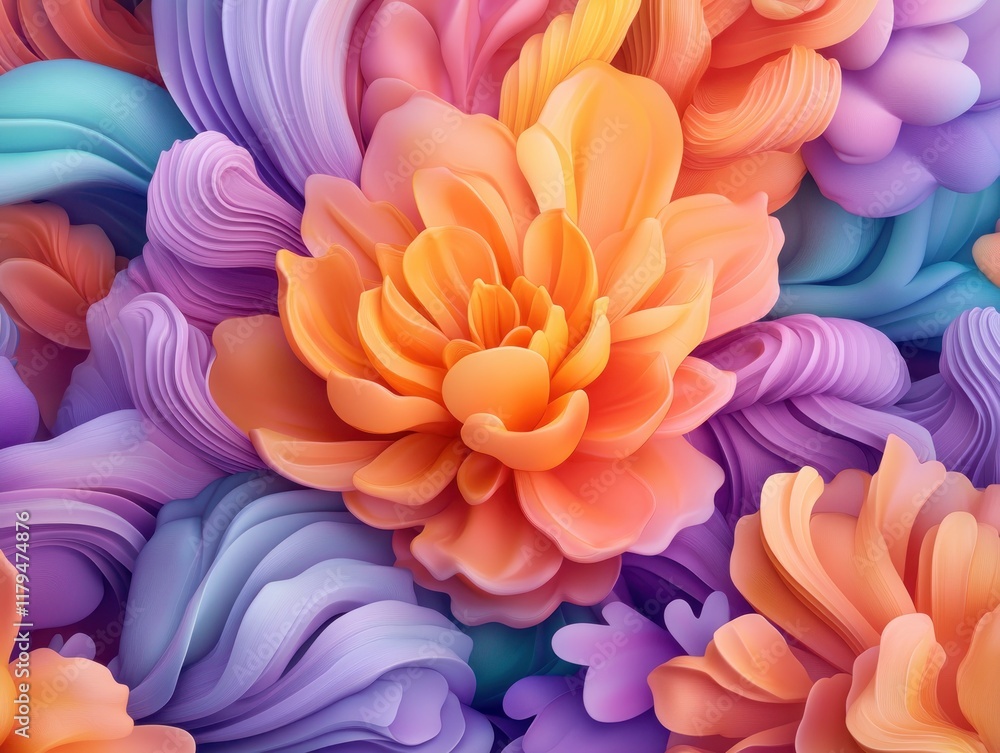 Poster discover the joyful essence of springtime reflected in colorful blossoms swaying with a playful bree