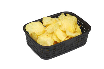 potato chip isolated on white background close up