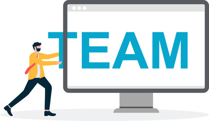 Social media illustration, business concept, web design

