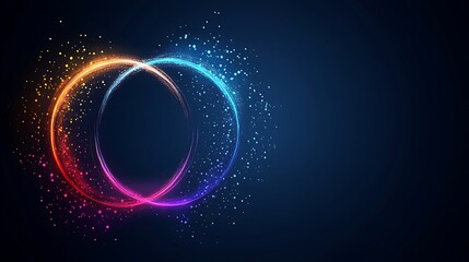 Obraz premium Intertwined luminous rings of vibrant color and light