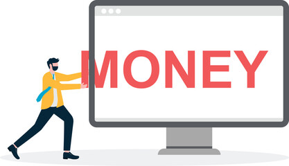 Social media illustration, business concept, web design

