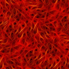 Seamless abstract pattern in fiery red with dynamic lines, bold texture for artistic design